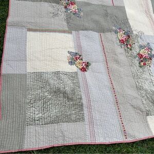 Address Home Decor Patchwork Quilt 88 X85 Floral Sequins Buttons Bohemian Style